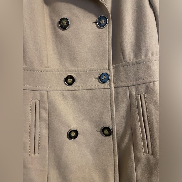 Kenneth Cole New York Tan Pea Coat Sz 8 - Picture 2 of 10